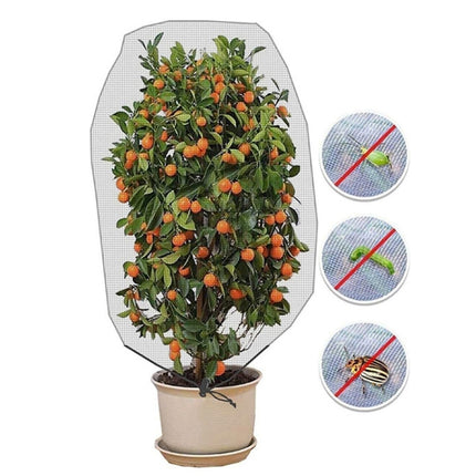 Plant Insect Cover Net With Drawstring Greenhouse Fruit Tree Bird Cover, Size: 1x0.7m(White)-garmade.com