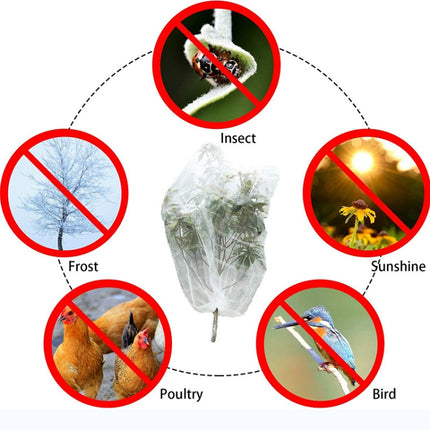 Plant Insect Cover Net With Drawstring Greenhouse Fruit Tree Bird Cover, Size: 1x0.7m(White)-garmade.com