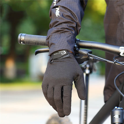 WEST BIKING YP0211223 Full-Finger Gloves For Cycling Shock Absorption Non-Slip Touch Screen Gloves, Size: L(Black)-garmade.com