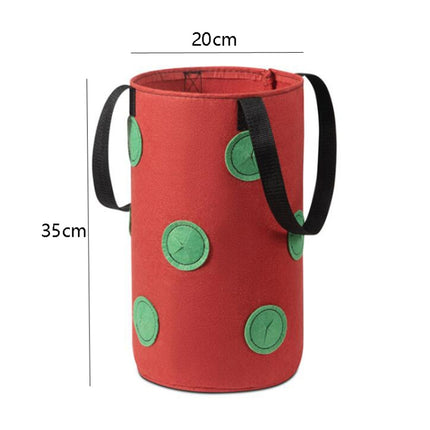 Multi-Mouth Hanging Strawberry Plant Bag With 13 Holes, Size: 20x35cm(Green)-garmade.com