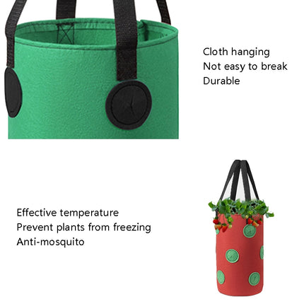 Multi-Mouth Hanging Strawberry Plant Bag With 13 Holes, Size: 20x35cm(Red)-garmade.com