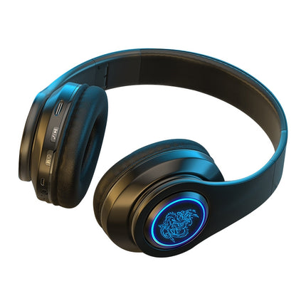 B39 Wireless Bluetooth Headset Subwoofer With Breathing Light Support TF Card(Black)-garmade.com