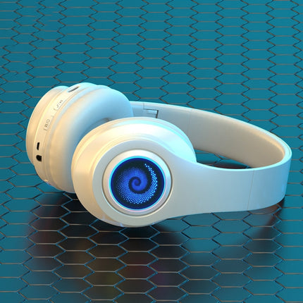 B39 Wireless Bluetooth Headset Subwoofer With Breathing Light Support TF Card(White)-garmade.com