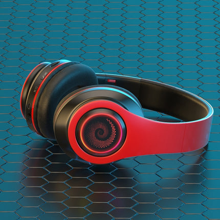 B39 Wireless Bluetooth Headset Subwoofer With Breathing Light Support TF Card(Red Black)-garmade.com