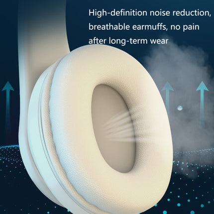 B39 Wireless Bluetooth Headset Subwoofer With Breathing Light Support TF Card(White)-garmade.com