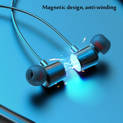 D08 Bluetooth 5.2 Sports Wireless Earphone Neck-mounted In-Ear Headset(White)-garmade.com