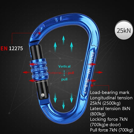 XINDA XD-8123N Outdoor Climbing Equipment Fast Hanging Buckle Carabiner Pear Main Lock HMS Safety Buckle(Silver)-garmade.com