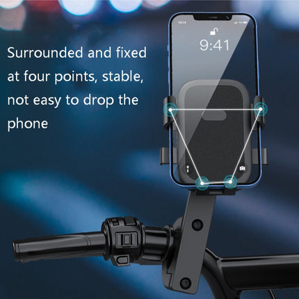 Q1 Motorcycle Mobile Phone Holder Metal Rearview Mirror Bicycle Bracket(Handlebar)-garmade.com