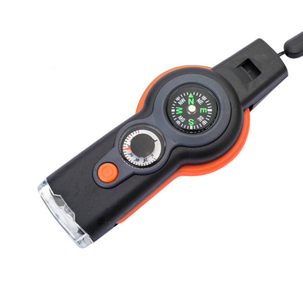 2 PCS 7 In 1 Multifunctional Field Survival Tool Compass Magnifying Glass Whistle-garmade.com