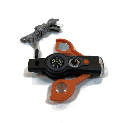 2 PCS 7 In 1 Multifunctional Field Survival Tool Compass Magnifying Glass Whistle-garmade.com