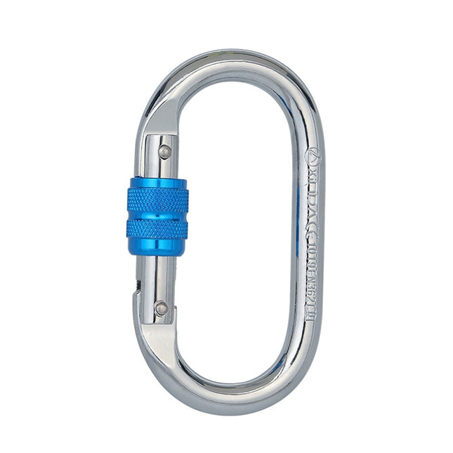 XINDA XDQ96068 Outdoor Equipment Climbing Main Lock Carabiner O-Shaped Steel Lock Wire Buckle Lock(Silver Blue)-garmade.com