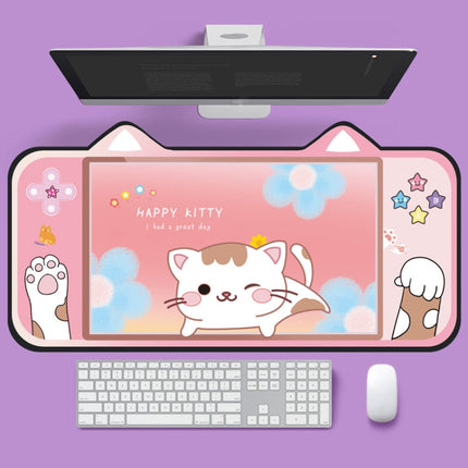 400 x 800 x 3mm Cute Cat Ear Computer Keyboard Desk Pad Mouse Pad(3)-garmade.com