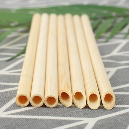 10 PCS Juice Coffee Pearl Milk Tea Natural Degradable Bamboo Straw, Style: 20cm Oblique-garmade.com