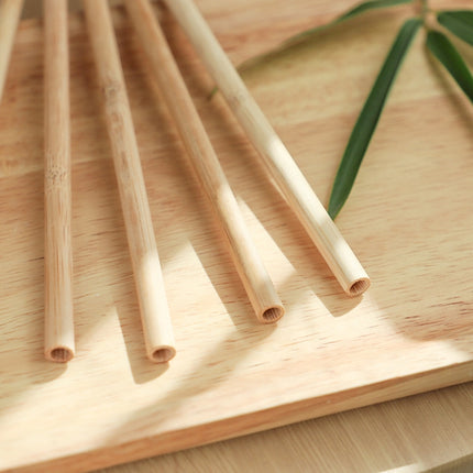 10 PCS Juice Coffee Pearl Milk Tea Natural Degradable Bamboo Straw, Style: 20cm Oblique-garmade.com