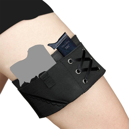 Women Embroidery Sexy Portable Invisible Defensive Legging Cover, Spec: L-Black-garmade.com