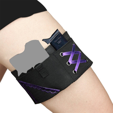 Women Embroidery Sexy Portable Invisible Defensive Legging Cover, Spec: L-Purple-garmade.com