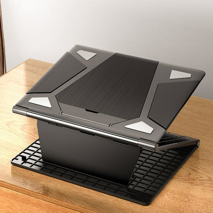 N5 Laptop Stand Portable Double-Layer Multi-Gear Adjustment Heightening Folding Plastic Heat Dissipation Bracket(Elegant Black)-garmade.com