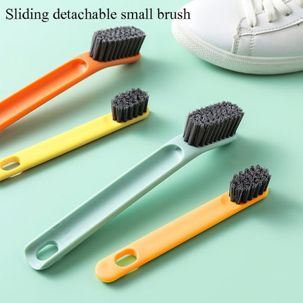 4 PCS Dual Purpose Shoe Brush Detachable Household Collar Brush Soft Hair Laundry Brush Cleaning Brush(White)-garmade.com