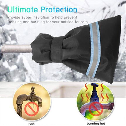 2 PCS Outdoor Winter Faucet Protective Cover, Size: 17x21cm(Fluorescent Orange Reflector)-garmade.com