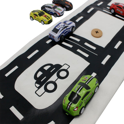 20 X 60cm Children Car Storage Bag Toy Organizer Bag Traffic Track Play Mat(White)-garmade.com