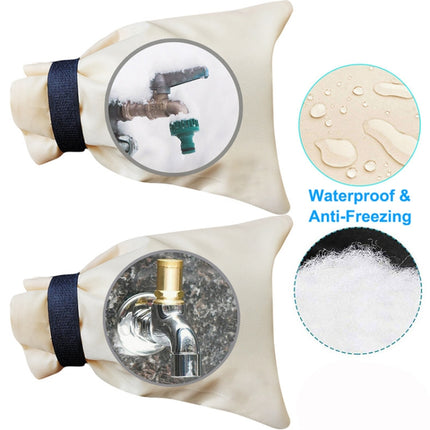 3 PCS Outdoor Winter Faucet Waterproof Oxford Cloth Antifreeze Cover, Size: 14x20cm(Cream Color)-garmade.com