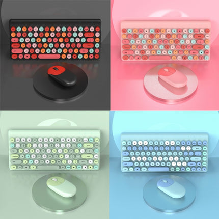 FV-W10 86-Keys 2.4G Wireless Keyboard and Mouse Set(Retro Lipstick)-garmade.com