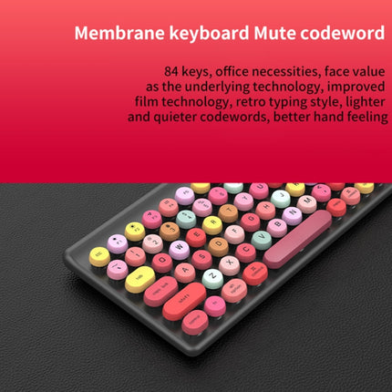 FV-W10 86-Keys 2.4G Wireless Keyboard and Mouse Set(Pink Mixed)-garmade.com