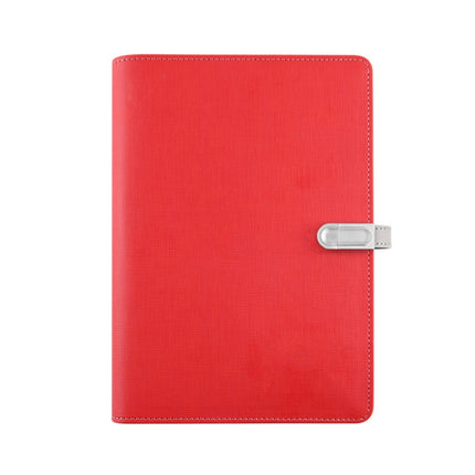 A5 Three-Dimensional Leather Pattern Notebook Set With 16GB U Disk, Specification: U Disk Style(Red)-garmade.com