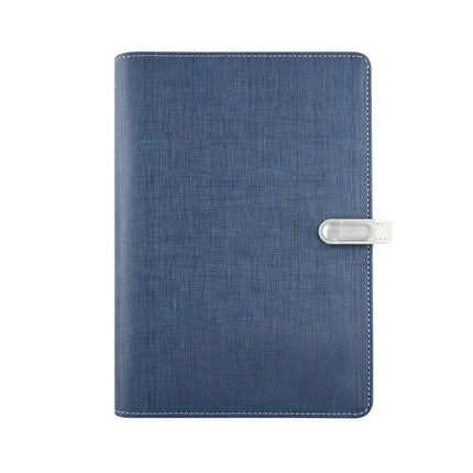 A5 Three-Dimensional Leather Pattern Notebook Set With 16GB U Disk, Specification: U Disk Style(Navy Blue)-garmade.com