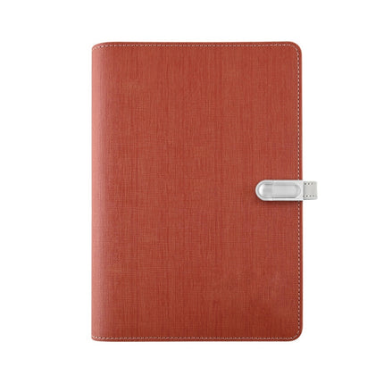 A5 Three-Dimensional Leather Pattern Notebook Set With 16GB U Disk, Specification: U Disk Style(Brown)-garmade.com