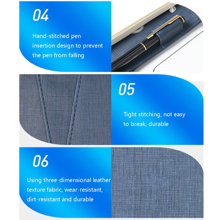 A5 Three-Dimensional Leather Pattern Notebook Set With 16GB U Disk, Specification: U Disk Style(Sky Blue)-garmade.com