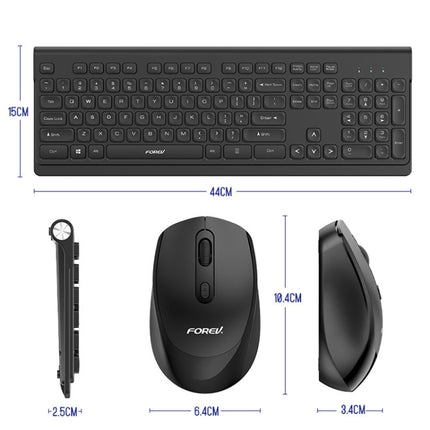 FOREV FV-W306 Wireless Keyboard and Mouse Set(Black)-garmade.com