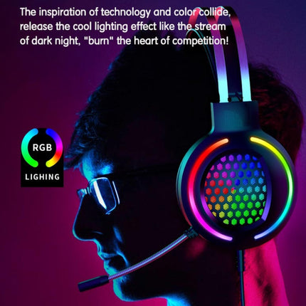 FOREV G99 USB RGBHead-Mounted Wired Headset With Microphone, Style: 7.1 Channel (Colorful Light Black)-garmade.com