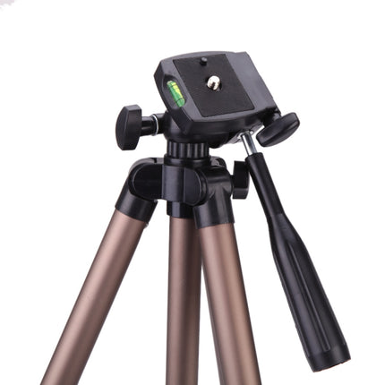 WT3130 Portable Camera Tripod Stand with Rocker Arm for DSLR Camera Camcorder(Brown)-garmade.com