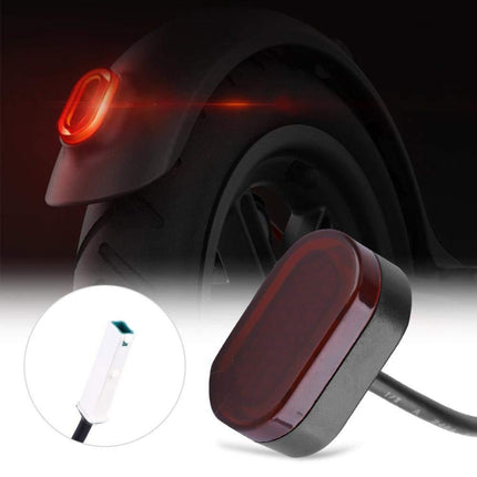 For Xiaomi Mijia M365 Scooter Rear Fending Plate Tail Light Brake Light With Cable & Chip(Black)-garmade.com