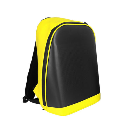 LED Display Backpack Smart Advertising Screen Waterproof PU Backpack, Size: 17 inch(Yellow)-garmade.com