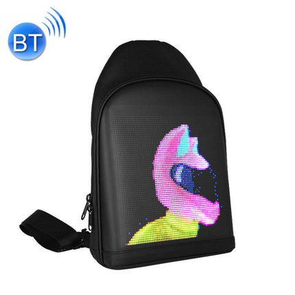 Outdoor LED Display Crossbody Bag Personality USB Bluetooth Small Bag, Size: 7 inch(Black)-garmade.com