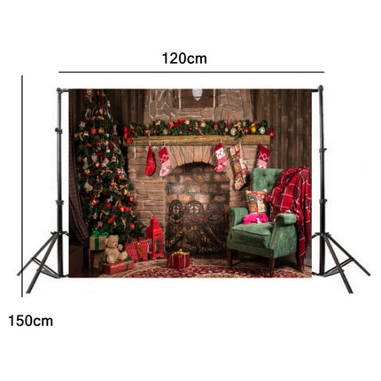 2.1m x 1.5m 3D Christmas Fireplace Studio Background Cloth-garmade.com