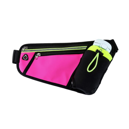 Triangle Sports Running Waist Bag Mobile Phone Water Bottle Bag, Size: 10 inch(Rose Red)-garmade.com