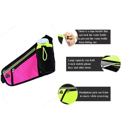 Triangle Sports Running Waist Bag Mobile Phone Water Bottle Bag, Size: 10 inch(Fluorescent Green)-garmade.com
