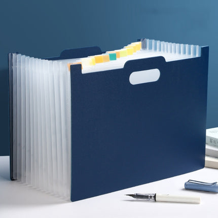 Deli A4 Vertical Organ Bag Can Hold Test Papers And Organize Folders(Dark Blue)-garmade.com
