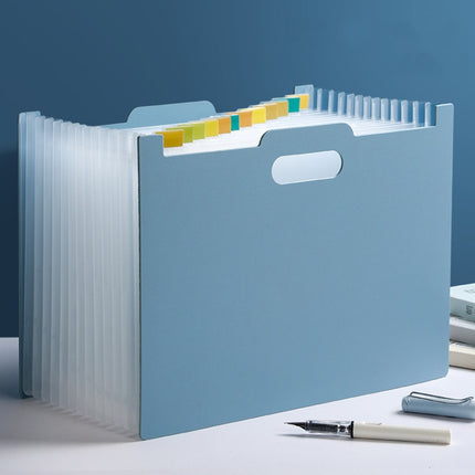Deli A4 Vertical Organ Bag Can Hold Test Papers And Organize Folders(Light Blue)-garmade.com