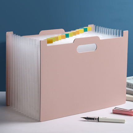 Deli A4 Vertical Organ Bag Can Hold Test Papers And Organize Folders(Light Pink)-garmade.com