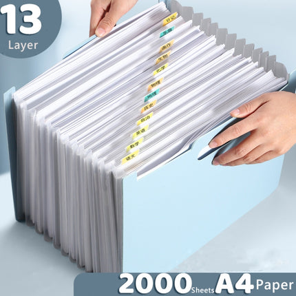 Deli A4 Vertical Organ Bag Can Hold Test Papers And Organize Folders(Light Blue)-garmade.com