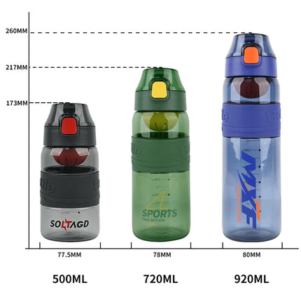 8012 Outdoor Large Capacity Sports Cup Anti-impact Fitness Kettle, Capacity: 500ml (Black Gray)-garmade.com