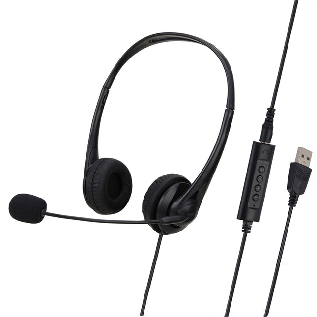 SOYTO SY490 Teaching Office Network Class Student Education Computer Headset, Style: Double Ear Black Separation USB-garmade.com