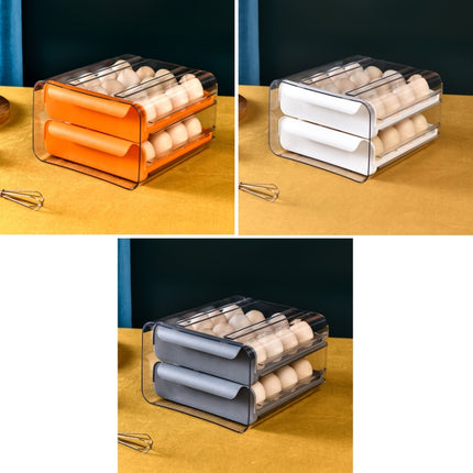 Household Double-Layer Drawer Type Egg Storage Box(Orange)-garmade.com