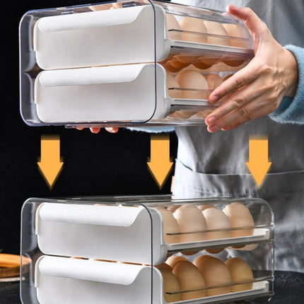 Household Double-Layer Drawer Type Egg Storage Box(Orange)-garmade.com