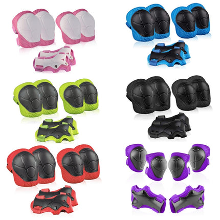 DD-610 6 In 1 Children Riding Sports Protective Gear Set(Pink)-garmade.com