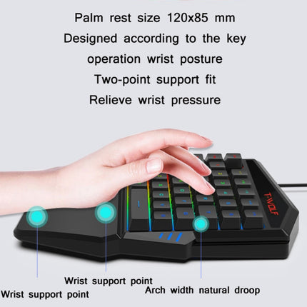 T-WOLF Mobile Gaming One-Handed Keyboard，Specification： TF-900 Set-garmade.com